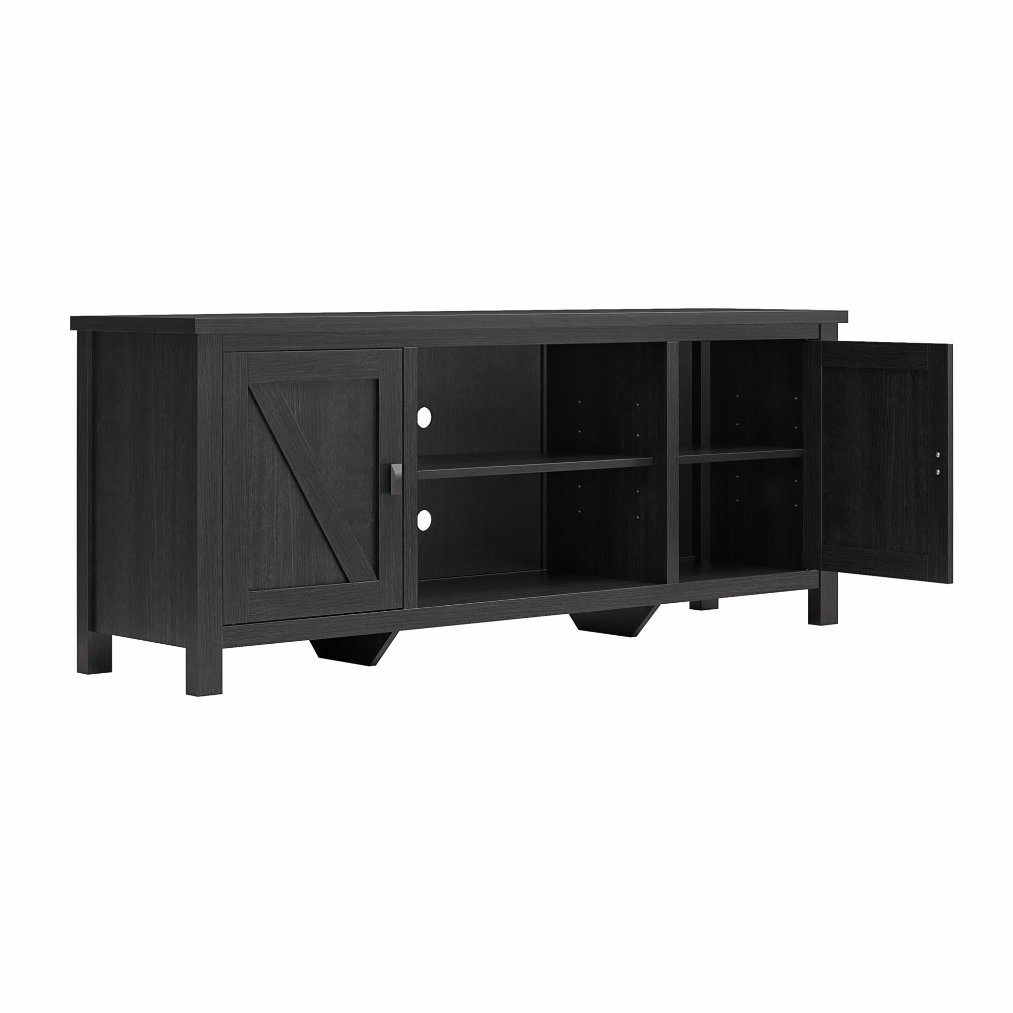 Ameriwood Home Farmington Easy Assembly Farmhouse TV Stand for TVs up to 65" - Black Oak