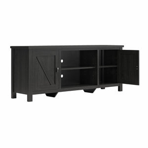 Ameriwood Home Farmington Easy Assembly Farmhouse TV Stand for TVs up to 65" - Black Oak