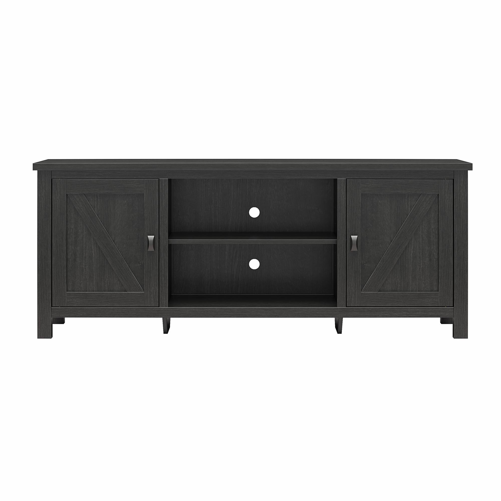 Ameriwood Home Farmington Easy Assembly Farmhouse TV Stand for TVs up to 65" - Black Oak