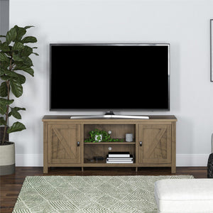 Ameriwood Home Farmington Easy Assembly Farmhouse TV Stand for TVs up to 65" - Rustic Oak