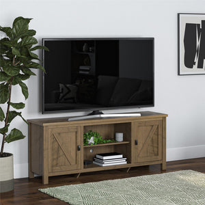 Ameriwood Home Farmington Easy Assembly Farmhouse TV Stand for TVs up to 65" - Rustic Oak