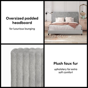 CosmoLiving Mondo Upholstered Platform Bed - Gray - King