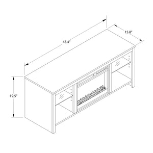 Ameriwood Home Torrick LED Fireplace 55" TV Stand with Crystal Insert - White