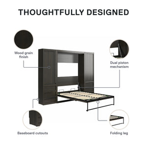 Signature Sleep Paramount Murphy Bed with Armoire Cabinets - Espresso - Queen