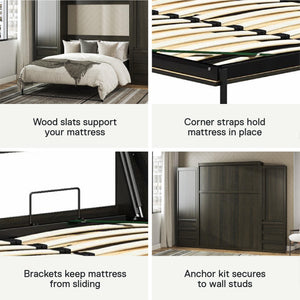 Signature Sleep Paramount Murphy Bed with Armoire Cabinets - Espresso - Queen