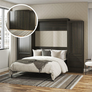 Signature Sleep Paramount Murphy Bed with Armoire Cabinets - Espresso - Queen