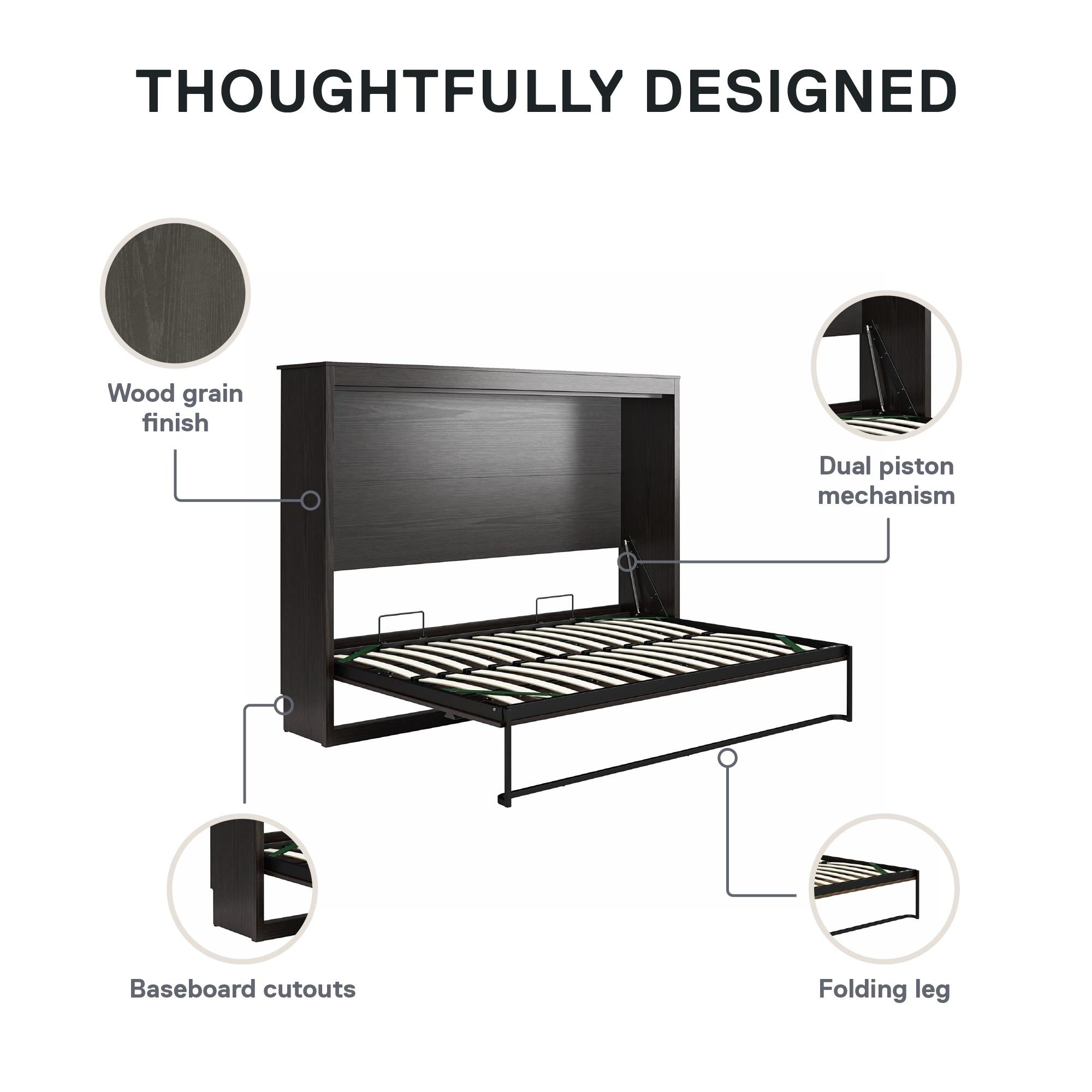Signature Sleep Paramount Daybed Cabinet - Black Oak - Full