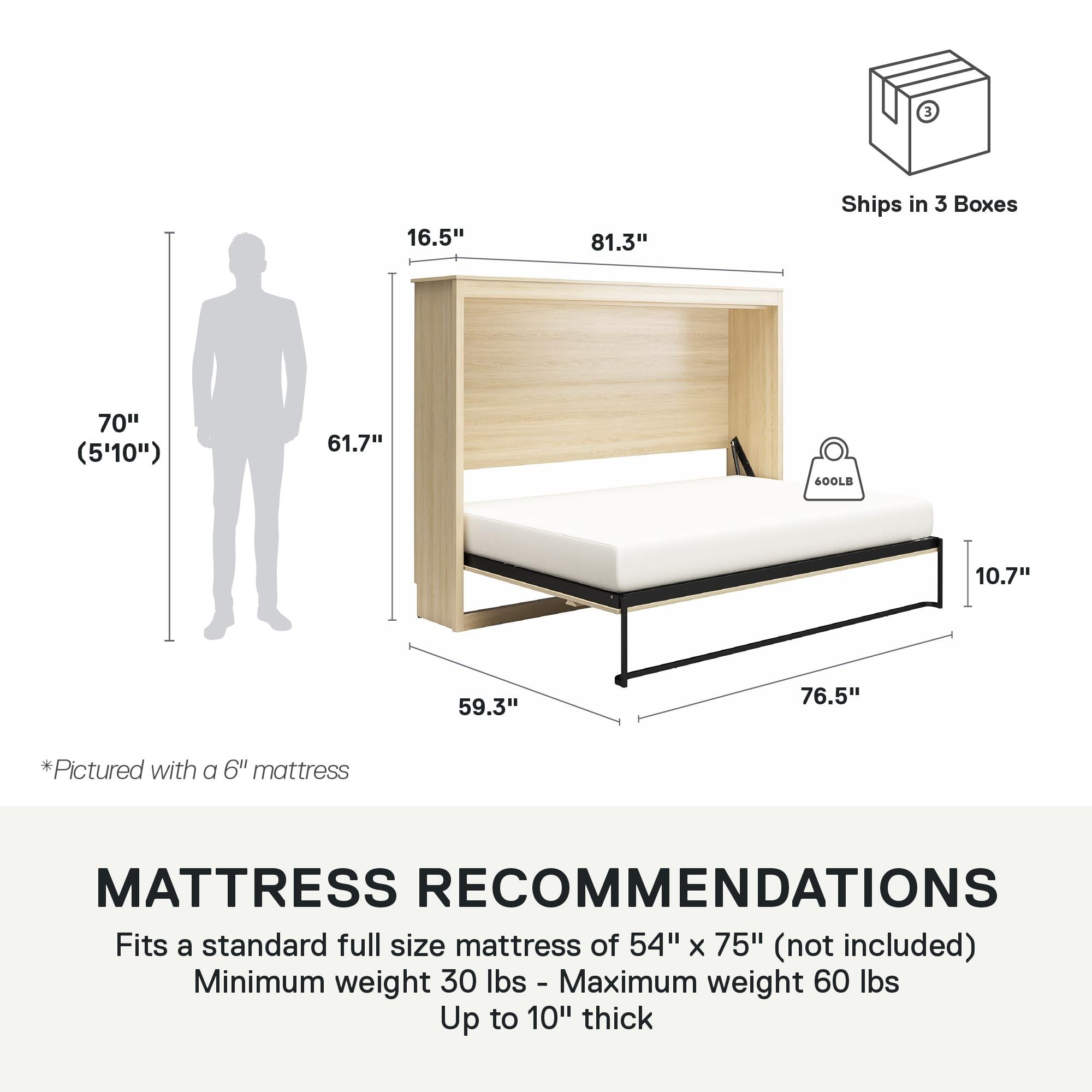 Signature Sleep Paramount Daybed Cabinet - Monterey Oak - Full