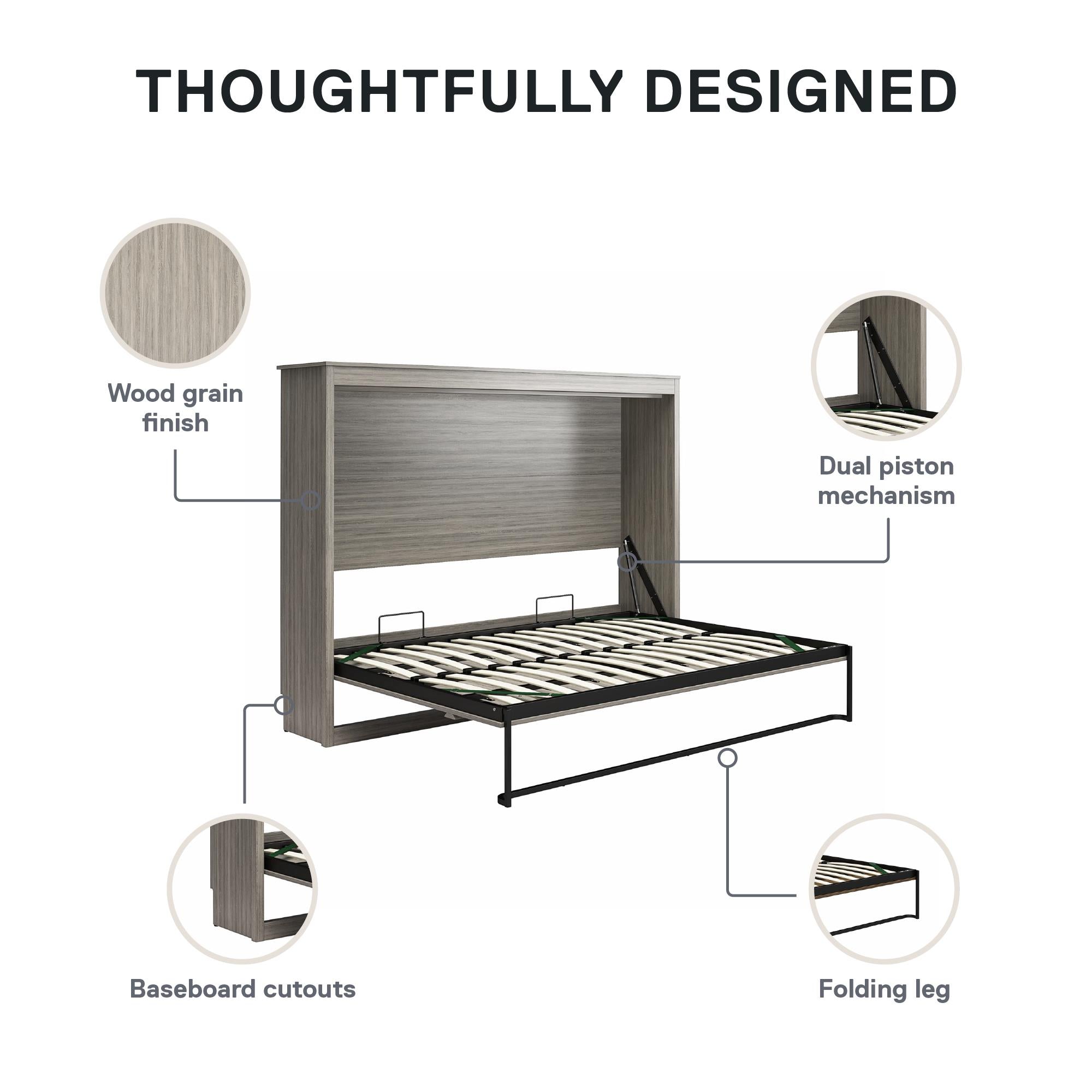 Signature Sleep Paramount Daybed Cabinet - Gray Oak - Full