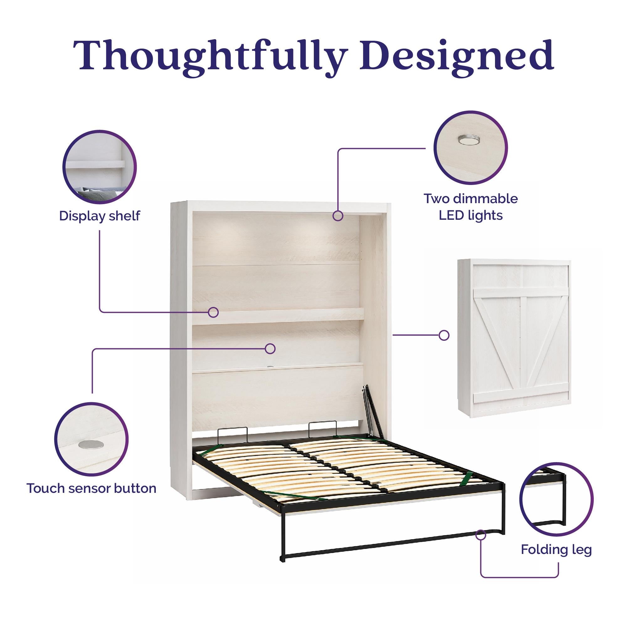 Signature Sleep Farmington Murphy Bed - Ivory Oak - Queen