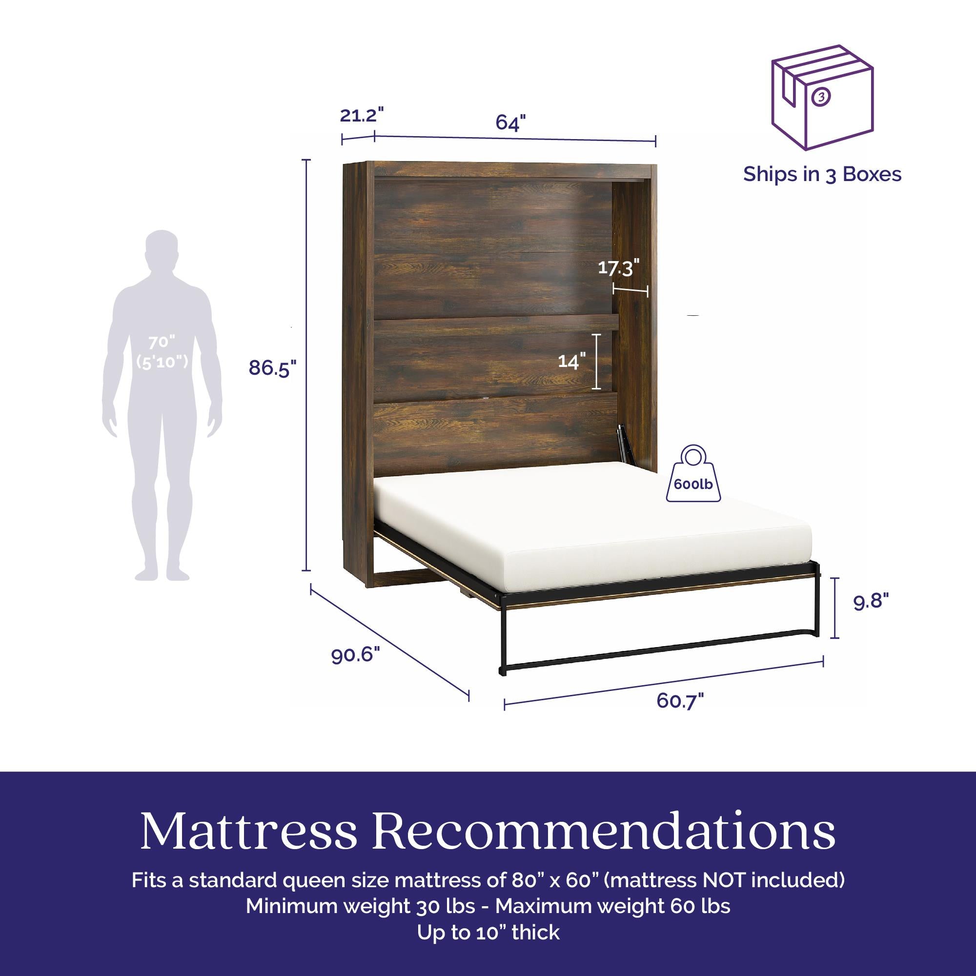 Signature Sleep Farmington Murphy Bed - Century Barn Pine - Queen