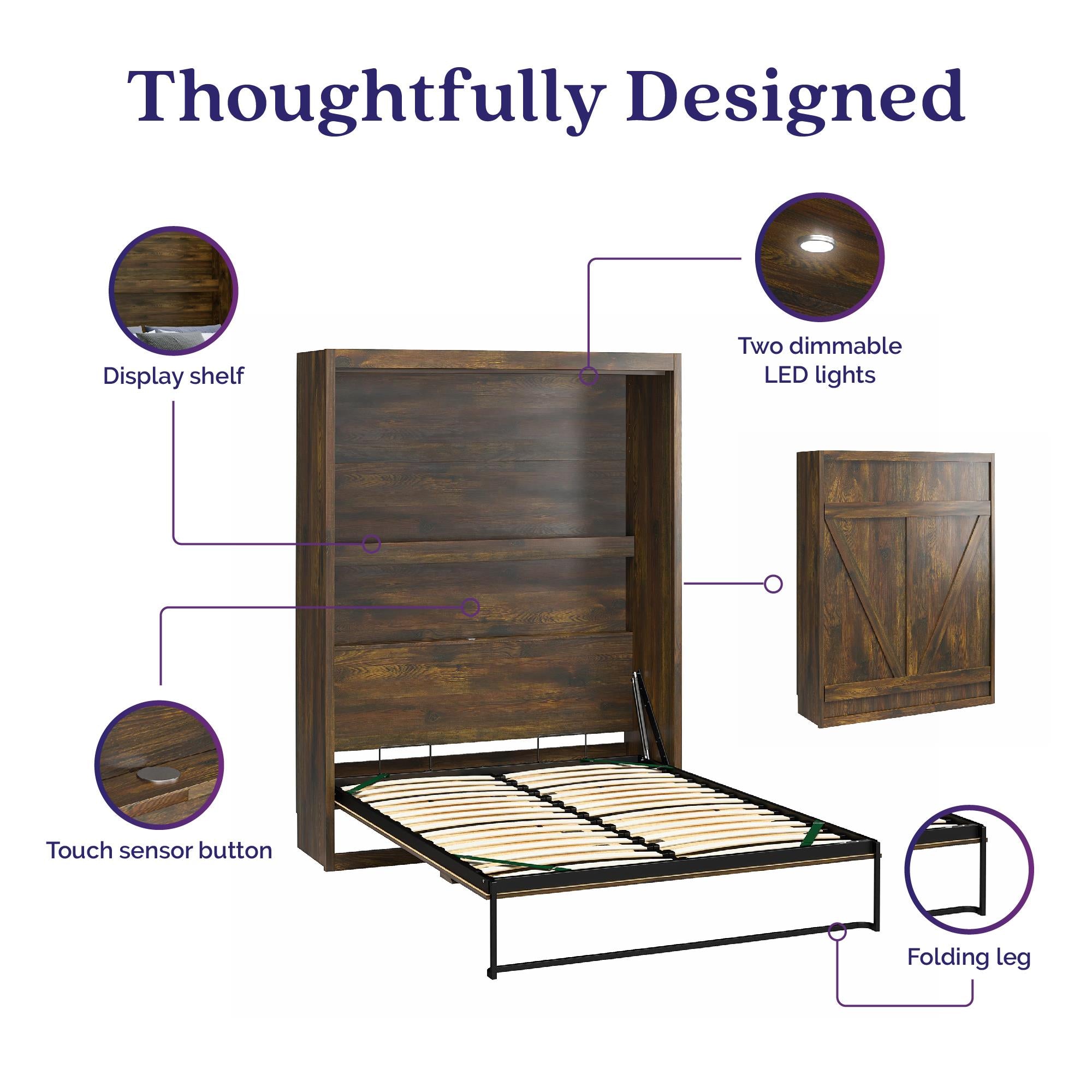 Signature Sleep Farmington Murphy Bed - Century Barn Pine - Queen
