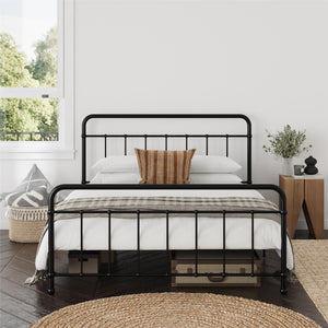 RealRooms Ainsley Full Metal Platform Bed Frame, Black - Black - Full