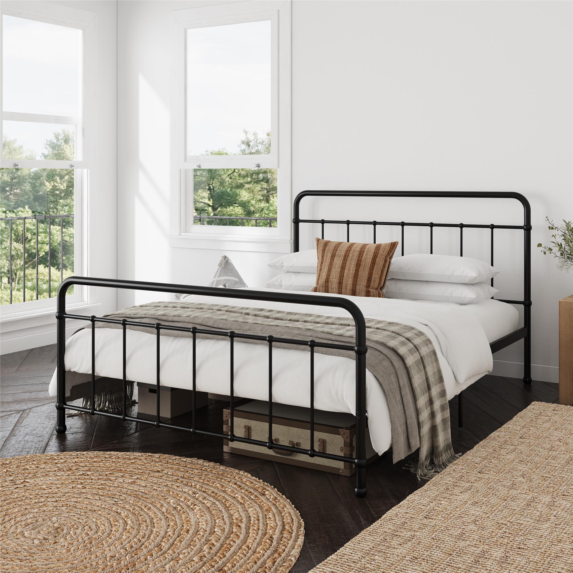 RealRooms Ainsley Full Metal Platform Bed Frame, Black - Black - Full