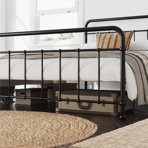 RealRooms Ainsley Queen Metal Platform Bed Frame, Black - Black - Queen