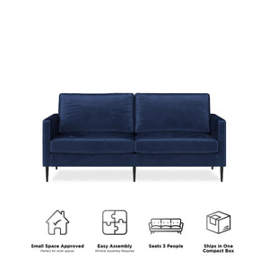 RealRooms Ellie 3-Seater Velvet Sofa - Blue