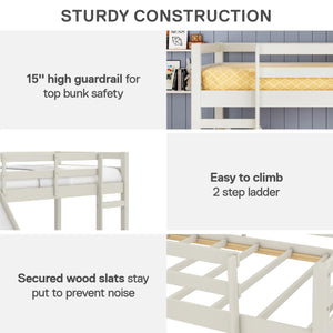 DHP Milton Kids' Low Loft Bed with Slide - White - Twin