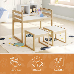 Max & Finn Signy 3-Piece Kids Activity Table Set - Blonde Oak