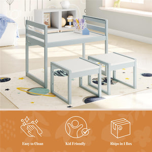 Max & Finn Signy 3-Piece Kids Activity Table Set - Powder Blue