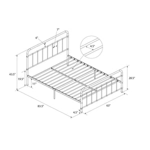 RealRooms Ainsley Queen Metal Platform Bed Frame, Black - Black - Queen