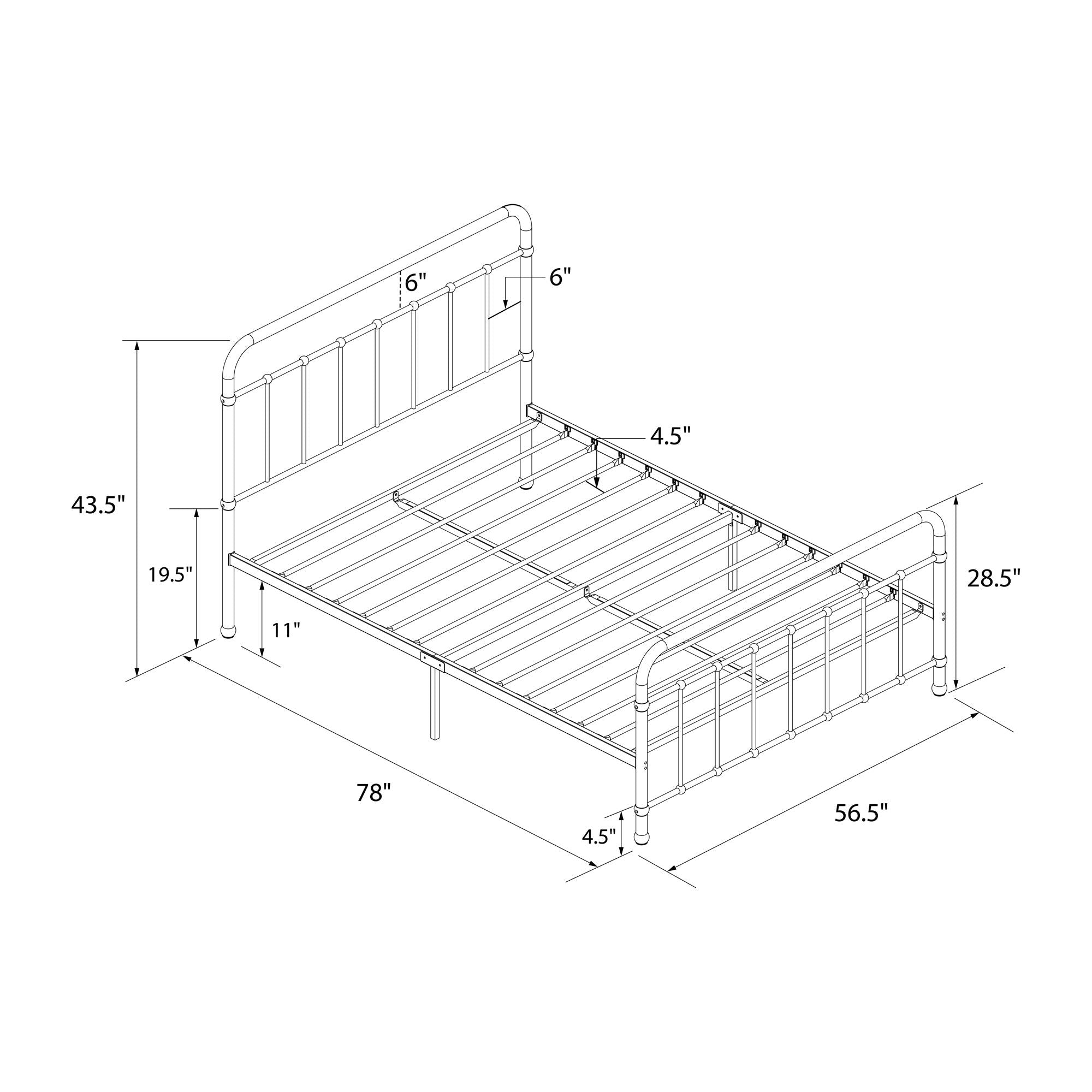 RealRooms Ainsley Full Metal Platform Bed Frame, Black - Black - Full