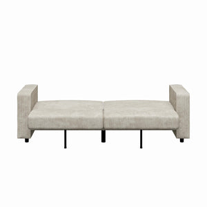 RealRooms Allie Corduroy 82" Futon Sofa Bed, Ivory - Ivory Corduroy - 3-Seater