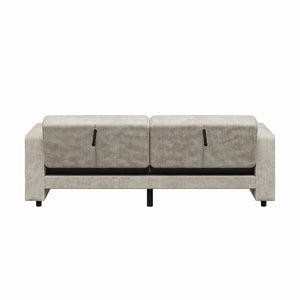 RealRooms Allie Corduroy 82" Futon Sofa Bed, Ivory - Ivory Corduroy - 3-Seater