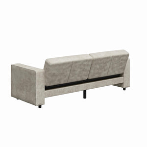 RealRooms Allie Corduroy 82" Futon Sofa Bed, Ivory - Ivory Corduroy - 3-Seater