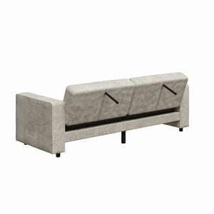 RealRooms Allie Corduroy 82" Futon Sofa Bed, Ivory - Ivory Corduroy - 3-Seater