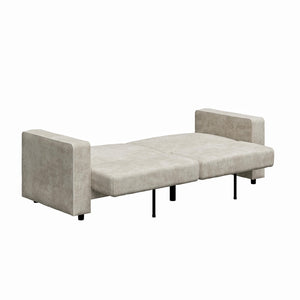 RealRooms Allie Corduroy 82" Futon Sofa Bed, Ivory - Ivory Corduroy - 3-Seater