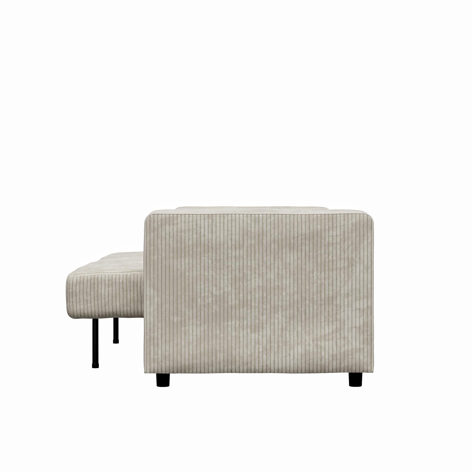 RealRooms Allie Corduroy 82" Futon Sofa Bed, Ivory - Ivory Corduroy - 3-Seater