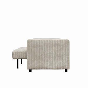 RealRooms Allie Corduroy 82" Futon Sofa Bed, Ivory - Ivory Corduroy - 3-Seater