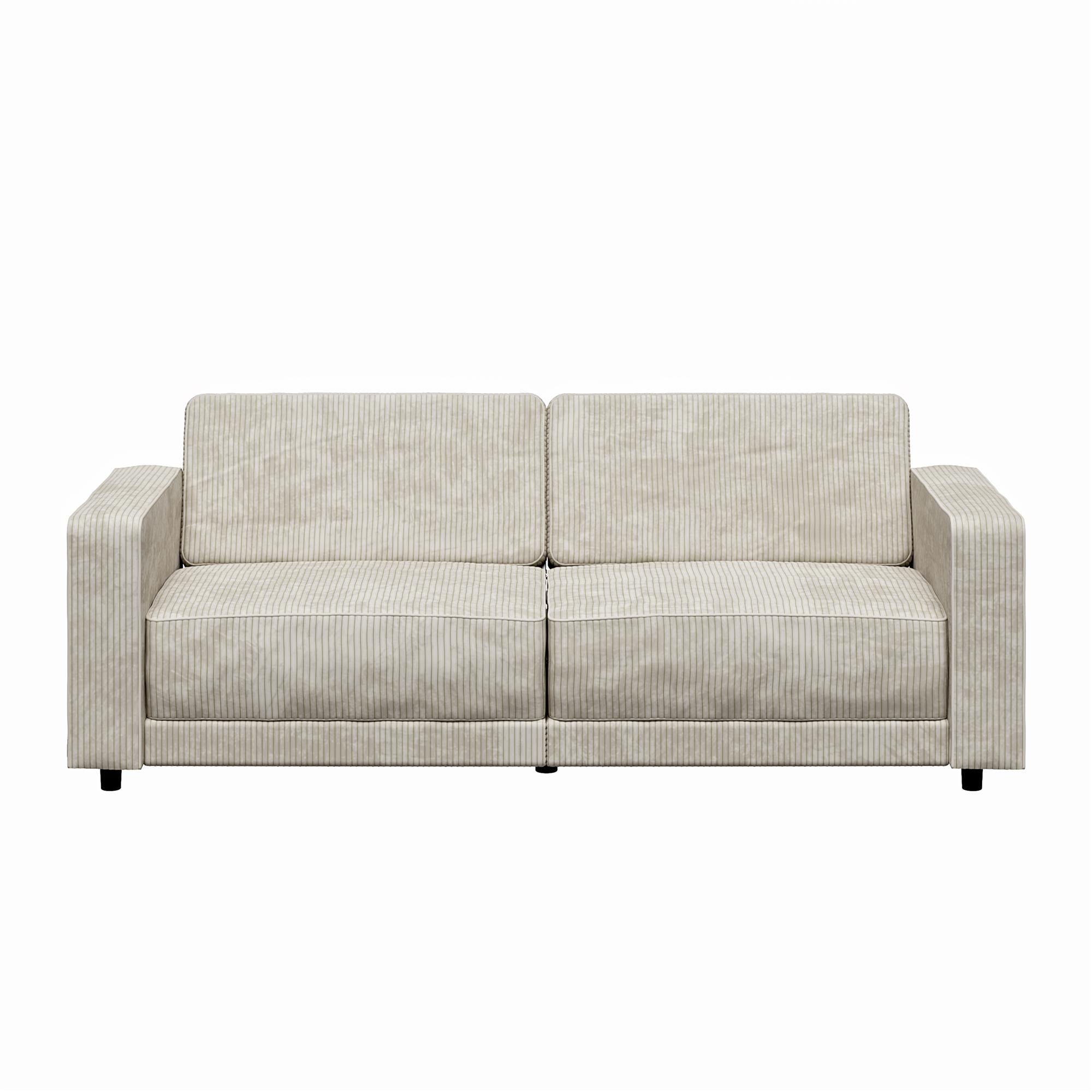 RealRooms Allie Corduroy 82" Futon Sofa Bed, Ivory - Ivory Corduroy - 3-Seater