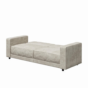 RealRooms Allie Corduroy 82" Futon Sofa Bed, Ivory - Ivory Corduroy - 3-Seater