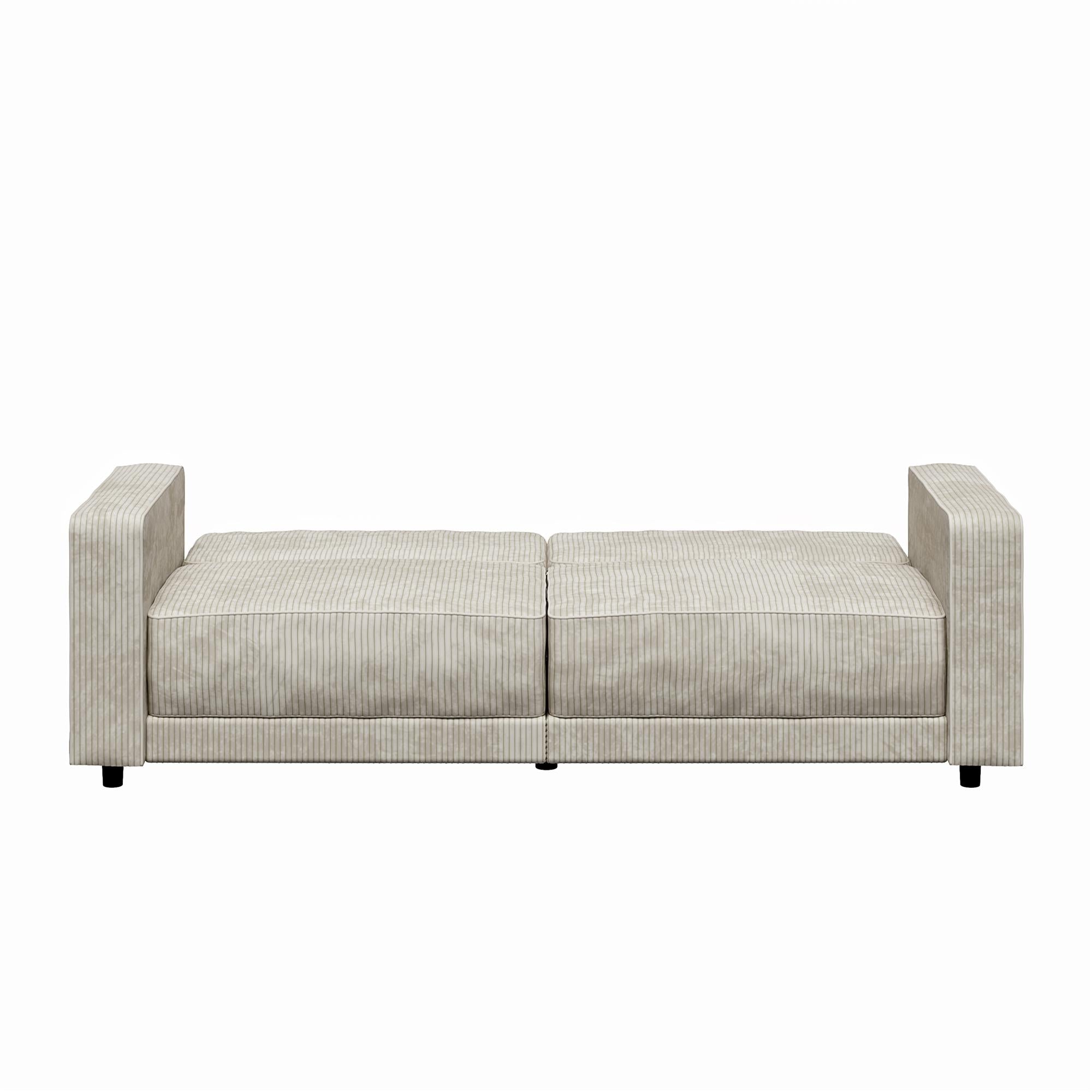 RealRooms Allie Corduroy 82" Futon Sofa Bed, Ivory - Ivory Corduroy - 3-Seater
