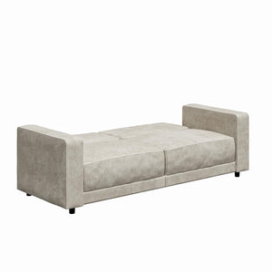 RealRooms Allie Corduroy 82" Futon Sofa Bed, Ivory - Ivory Corduroy - 3-Seater