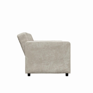 RealRooms Allie Corduroy 82" Futon Sofa Bed, Ivory - Ivory Corduroy - 3-Seater