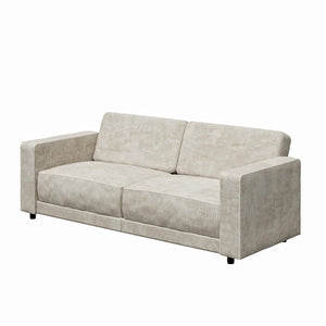 RealRooms Allie Corduroy 82" Futon Sofa Bed, Ivory - Ivory Corduroy - 3-Seater
