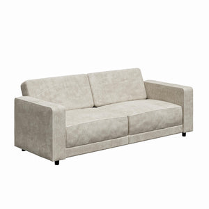RealRooms Allie Corduroy 82" Futon Sofa Bed, Ivory - Ivory Corduroy - 3-Seater