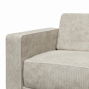 RealRooms Allie Corduroy 82" Futon Sofa Bed, Ivory - Ivory Corduroy - 3-Seater