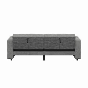 RealRooms Allie Corduroy 82" Futon Sofa Bed, Gray - Gray Corduroy - 3-Seater