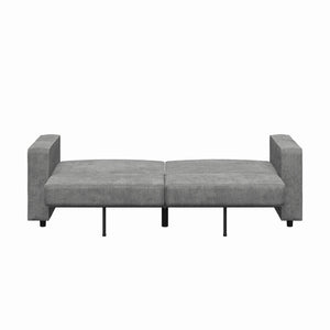 RealRooms Allie Corduroy 82" Futon Sofa Bed, Gray - Gray Corduroy - 3-Seater