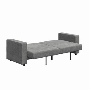 RealRooms Allie Corduroy 82" Futon Sofa Bed, Gray - Gray Corduroy - 3-Seater