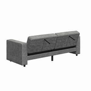 RealRooms Allie Corduroy 82" Futon Sofa Bed, Gray - Gray Corduroy - 3-Seater