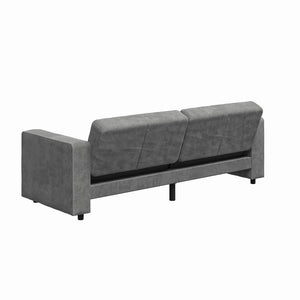 RealRooms Allie Corduroy 82" Futon Sofa Bed, Gray - Gray Corduroy - 3-Seater