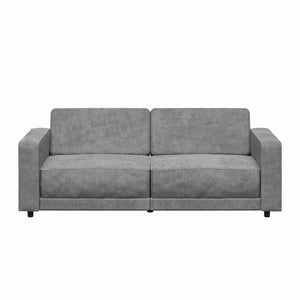 RealRooms Allie Corduroy 82" Futon Sofa Bed, Gray - Gray Corduroy - 3-Seater