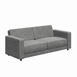 RealRooms Allie Corduroy 82" Futon Sofa Bed, Gray - Gray Corduroy - 3-Seater