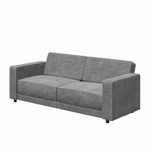RealRooms Allie Corduroy 82" Futon Sofa Bed, Gray - Gray Corduroy - 3-Seater