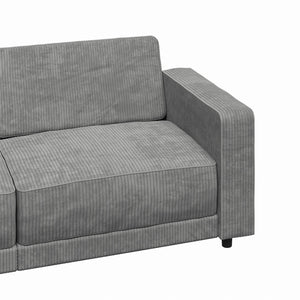 RealRooms Allie Corduroy 82" Futon Sofa Bed, Gray - Gray Corduroy - 3-Seater