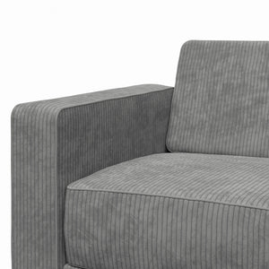 RealRooms Allie Corduroy 82" Futon Sofa Bed, Gray - Gray Corduroy - 3-Seater